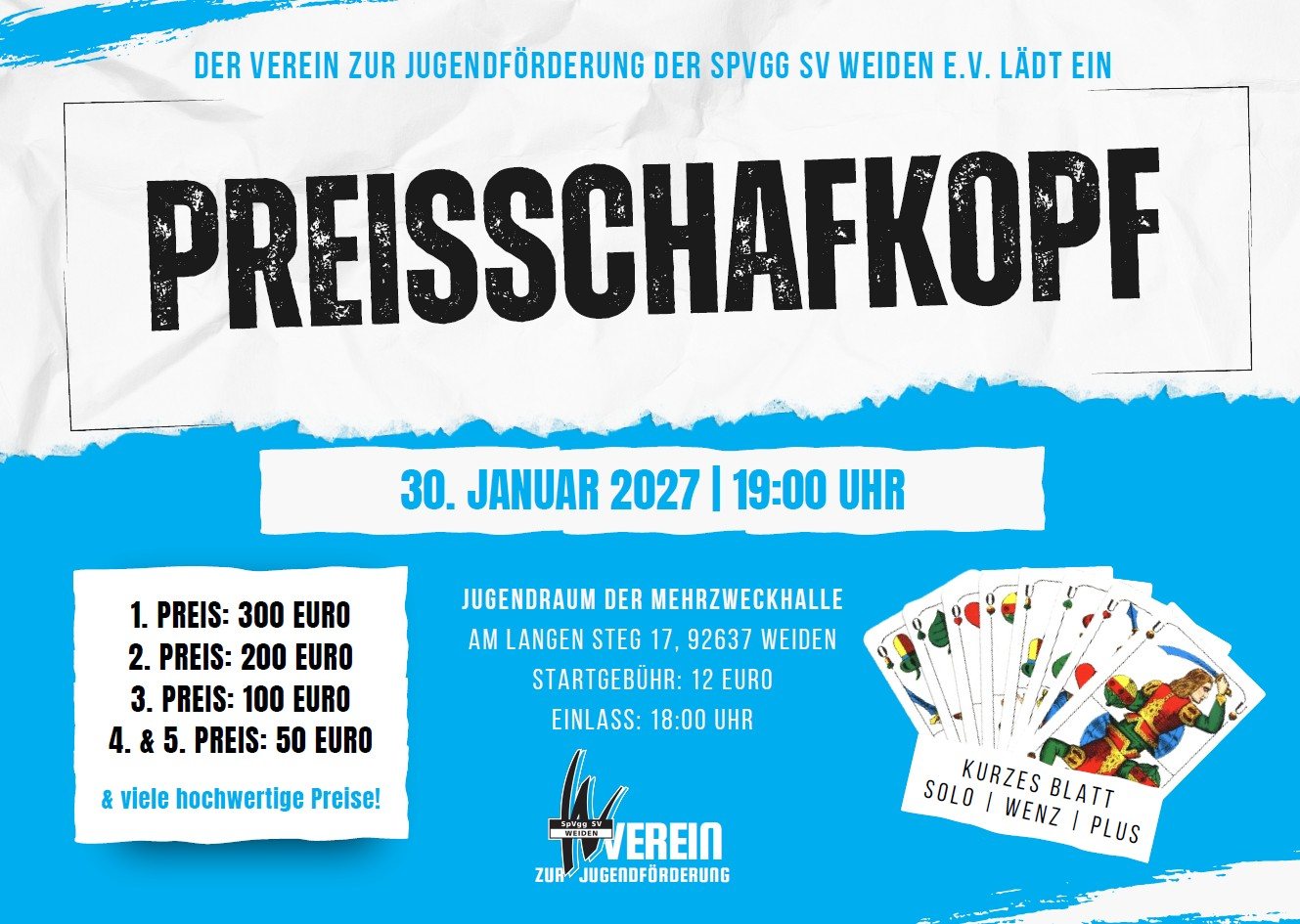 Flyer zum Schafkopfrennen in Weiden